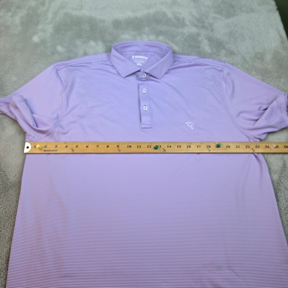 Birddogs Golf Polo Mens XL Short Sleeve Performance Stretch Striped Purple White - Picture 3 of 7